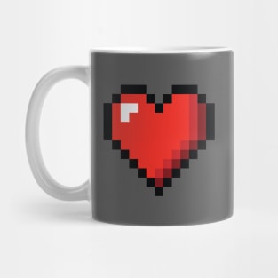 8-bit Pixel Heart or Video Game Health Heart Mug